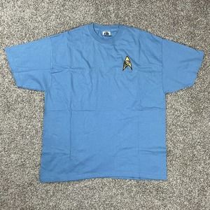 Star Trek Logo Mens Roddenberry T-Shirt Blue Short Sleeve 100% Cotton XL